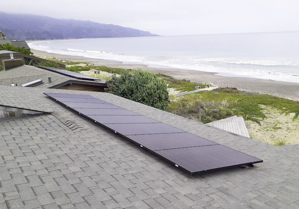 solar panels on beach home
