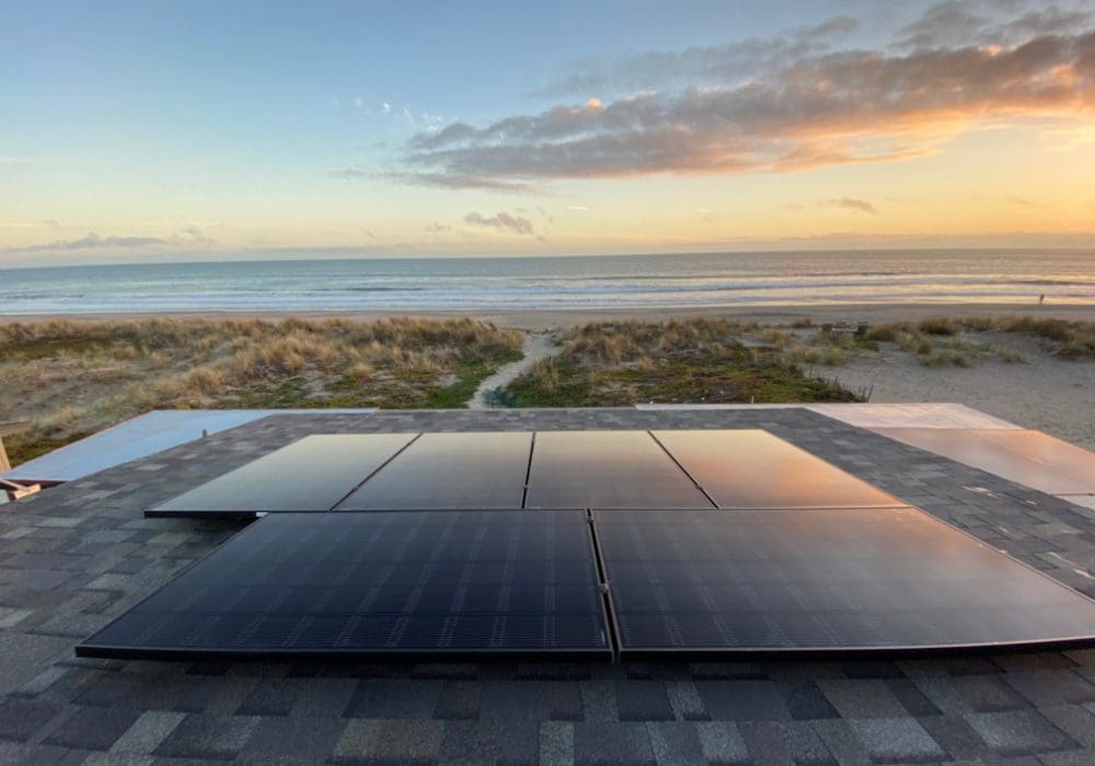 solar panels on beach home