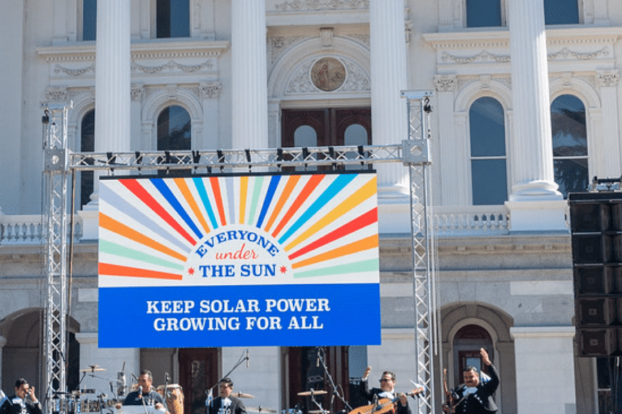 Solar Rally california protest sign
