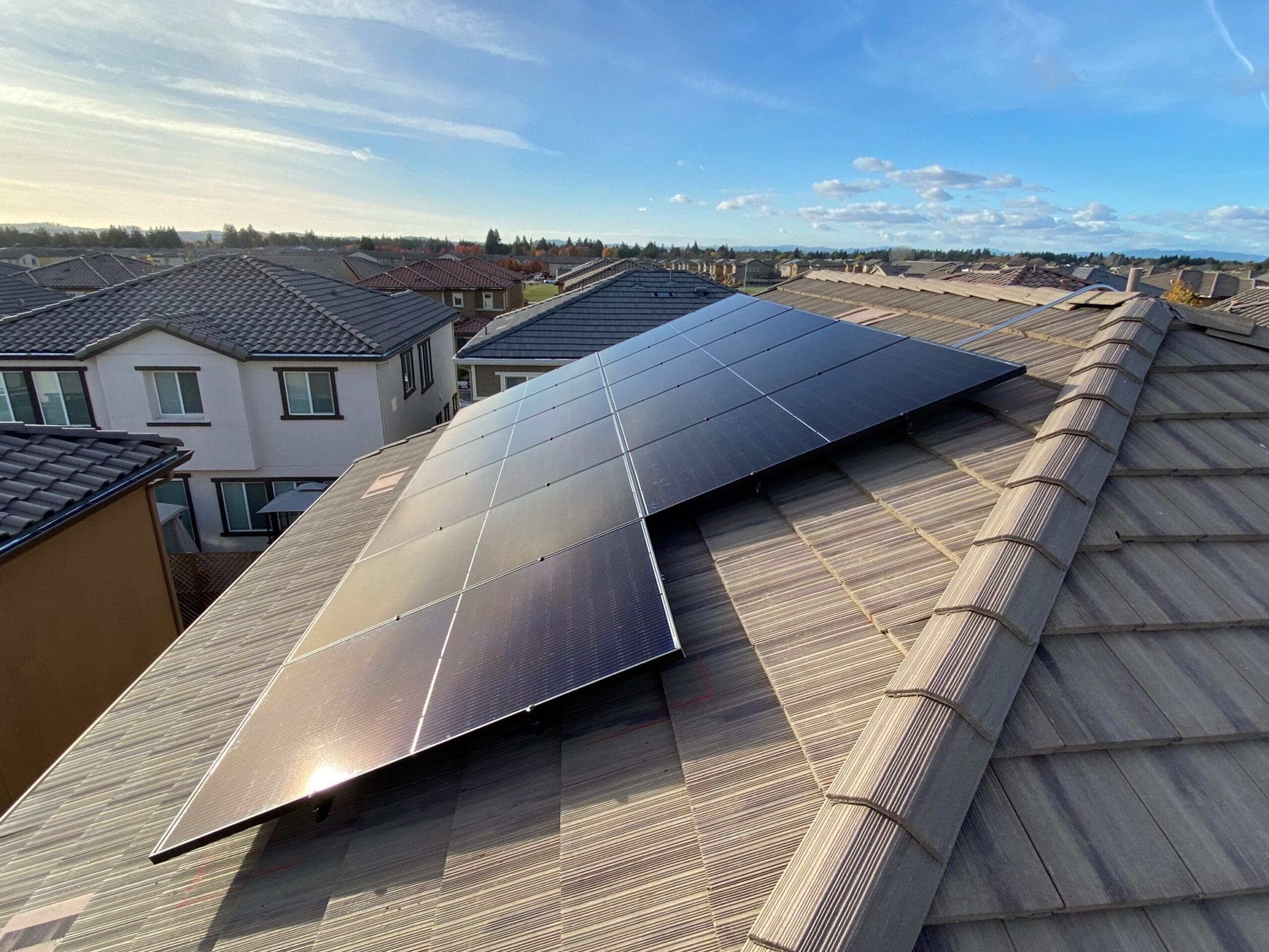 solar install on flat tile roof