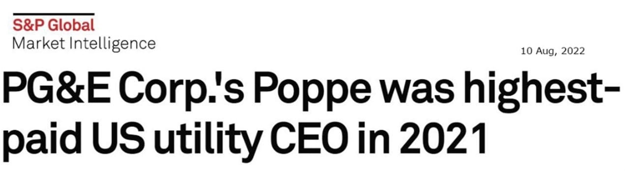 PG&E ceo poppe highest paid in utility headline